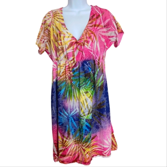 Maurices Empire Waist Knee Length Short Sleeve Dye Dress Size 1 - Picture 1 of 4